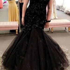Stunning Black Sequin Prom Dress